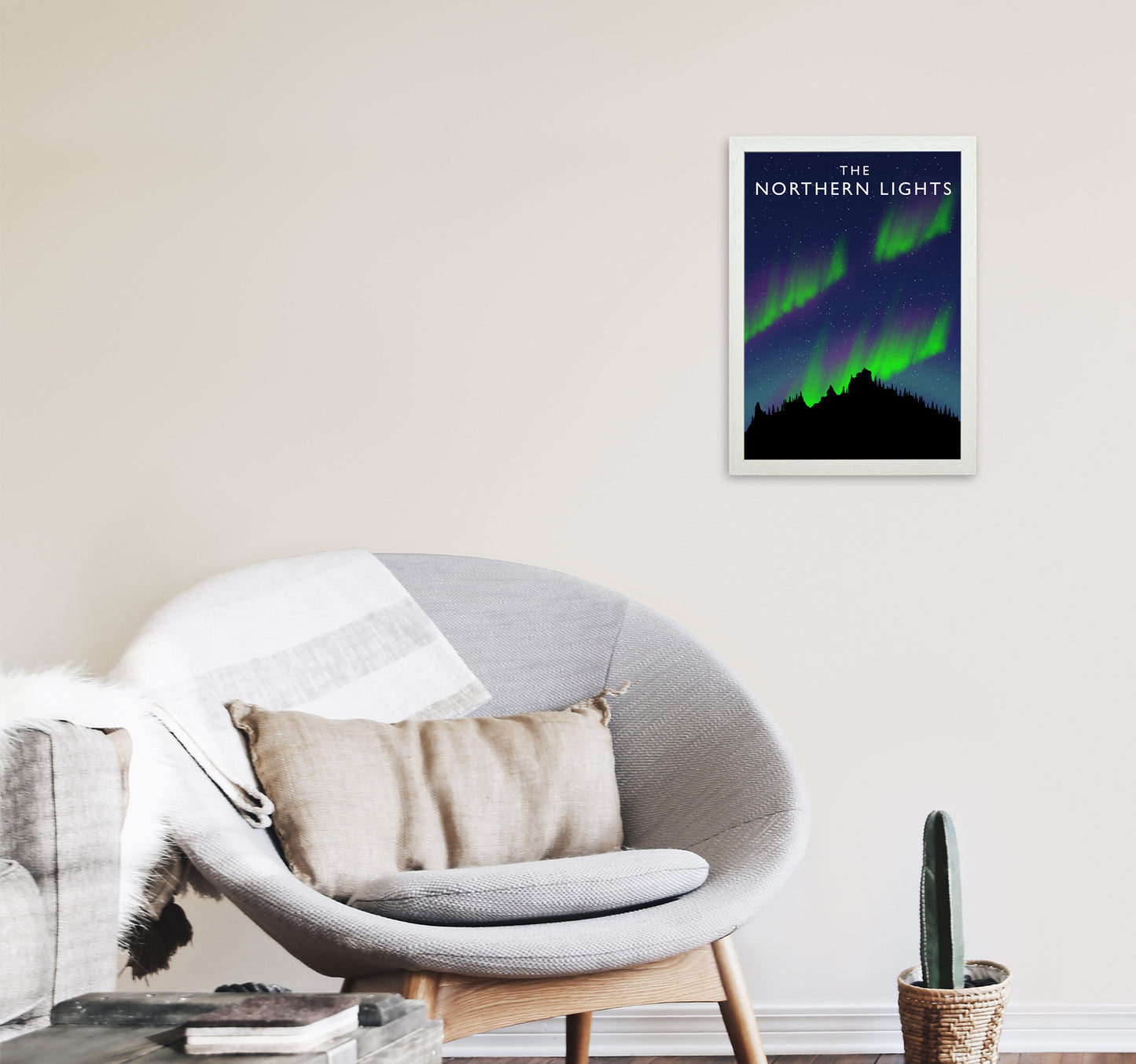 The Northen Lights by Richard O'Neill A3 Oak Frame