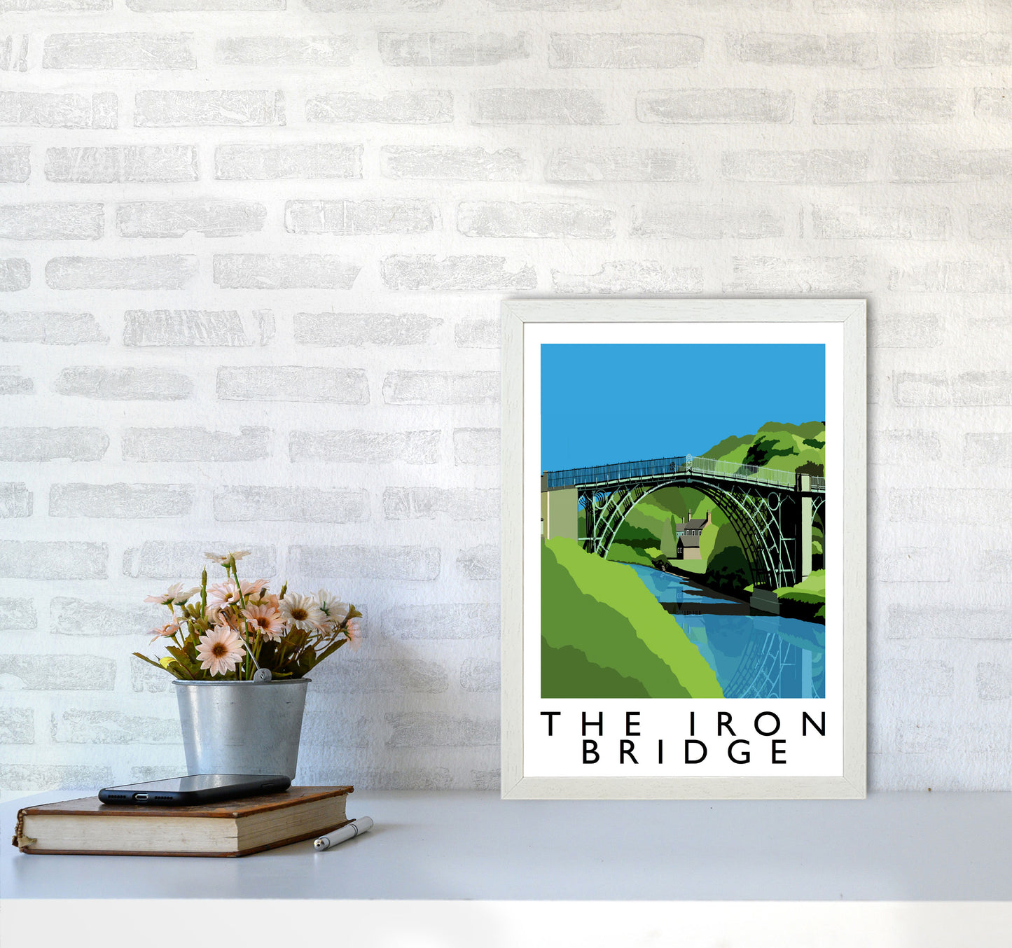 The Iron Bridge by Richard O'Neill A3 Oak Frame