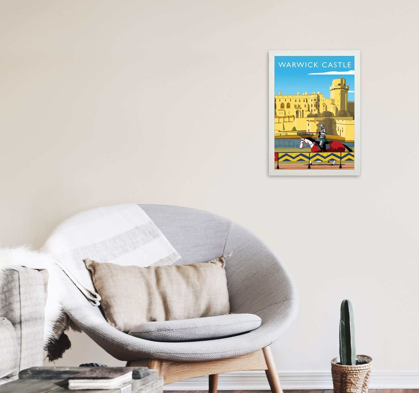 Warwick Castle Portrait by Richard O'Neill A3 Oak Frame