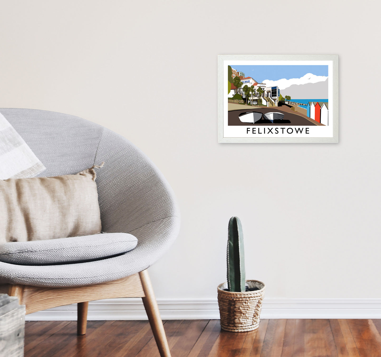 Felixstowe Framed Digital Art Print by Richard O'Neill A3 Oak Frame