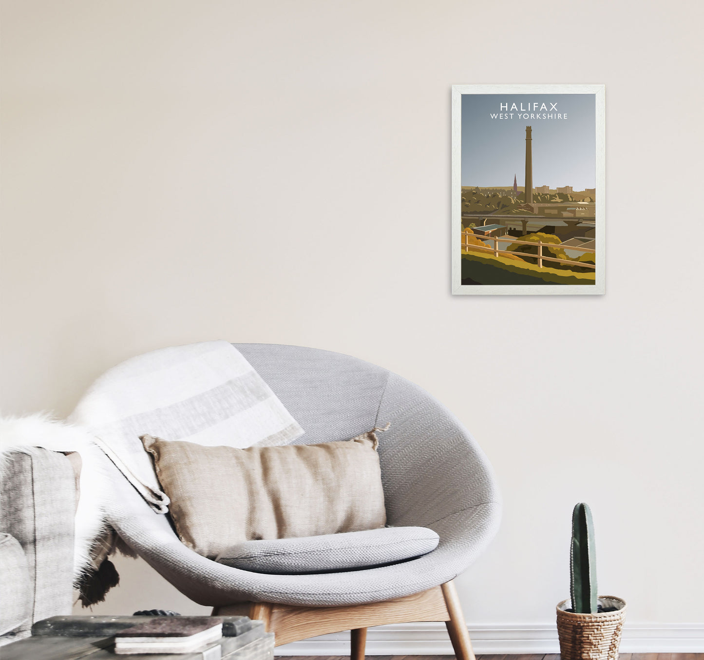 Halifax West Yorkshire Portrait Framed Digital Art Print by Richard O'Neill A3 Oak Frame