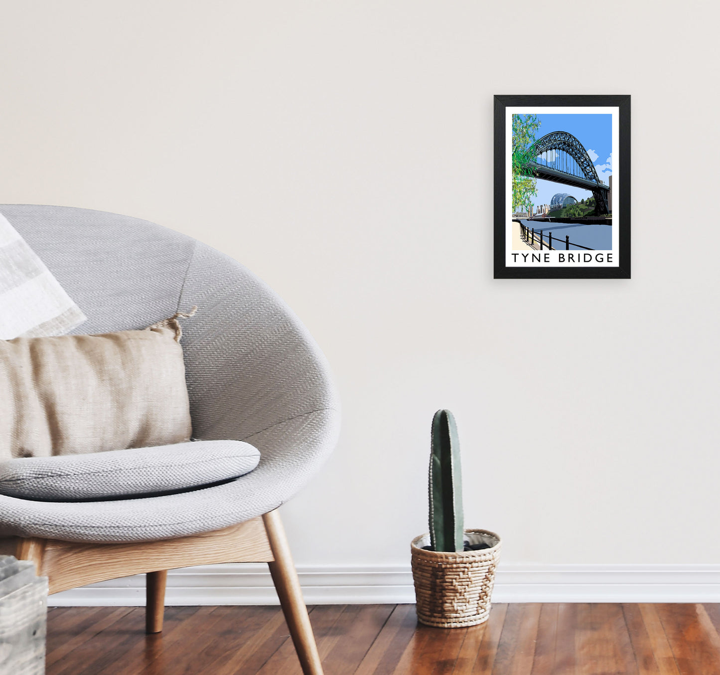 Tyne Bridge Art Print by Richard O'Neill A4 White Frame