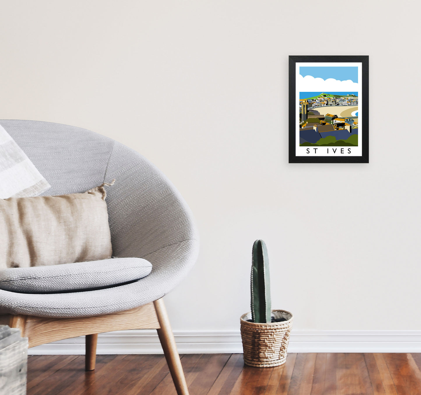 St Ives by Richard O'Neill A4 White Frame