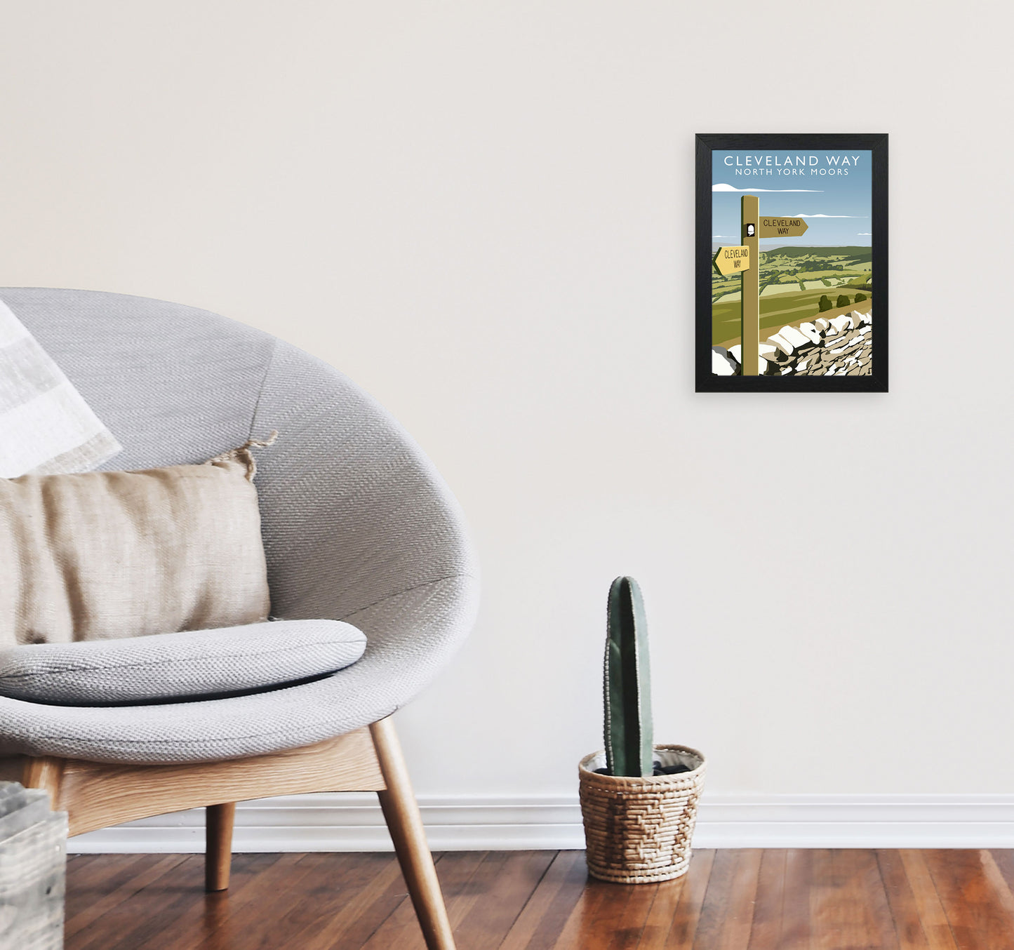 Cleveland Way (Portrait) by Richard O'Neill A4 White Frame