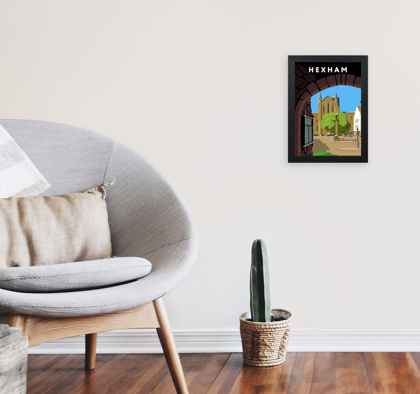 Hexham Portrait by Richard O'Neill A4 White Frame
