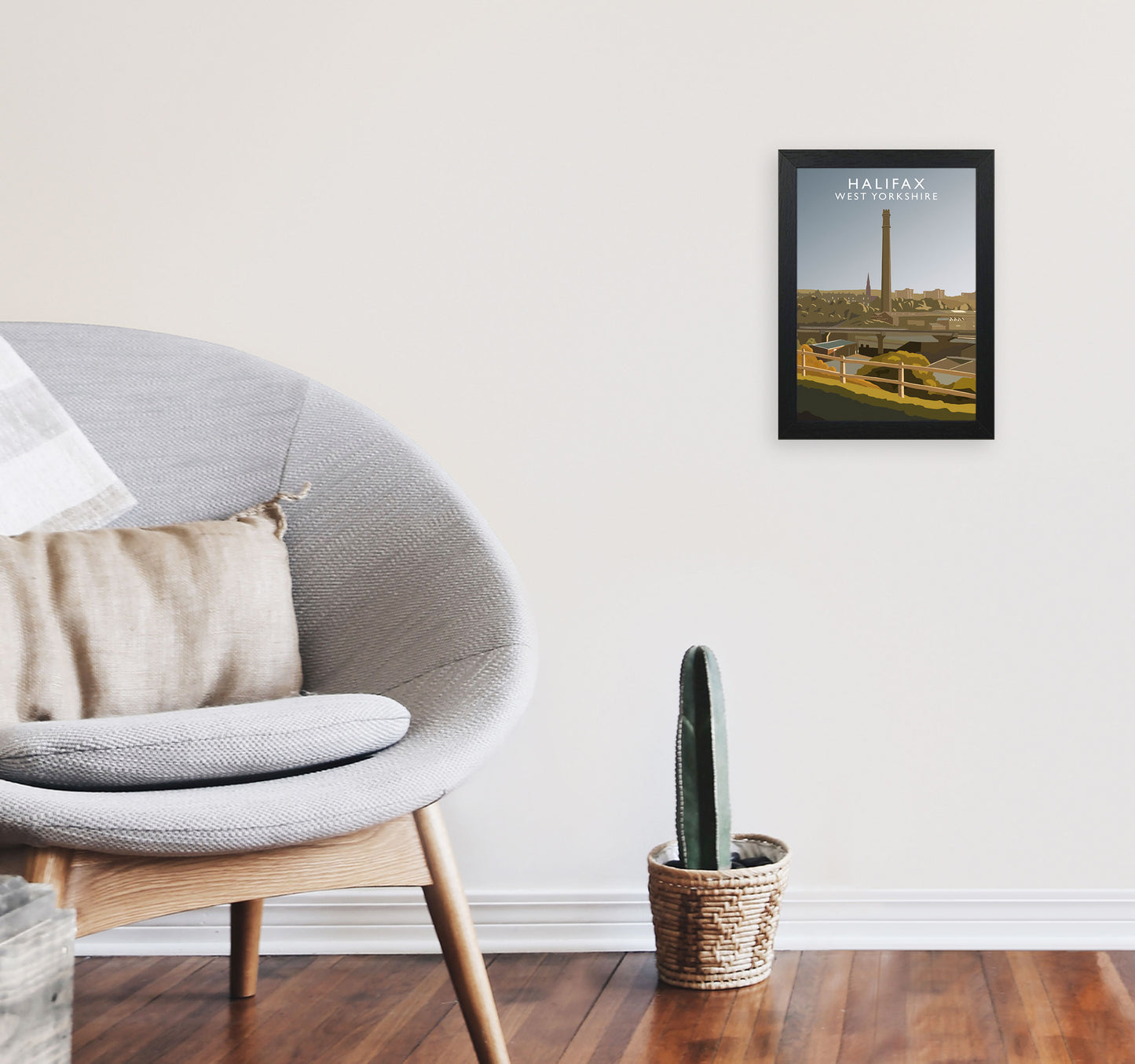 Halifax West Yorkshire Portrait Framed Digital Art Print by Richard O'Neill A4 White Frame