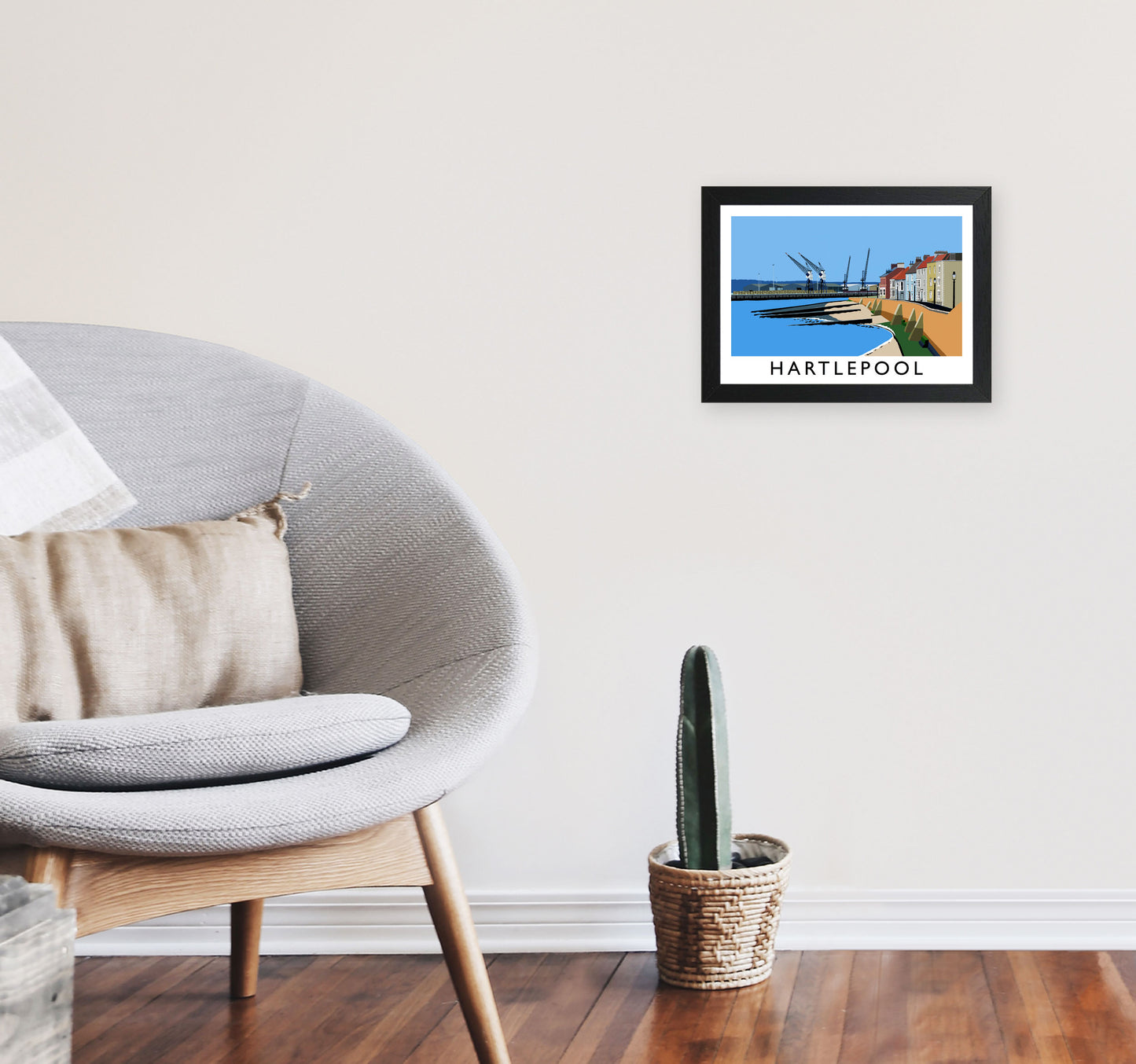 Hartlepool by Richard O'Neill A4 White Frame