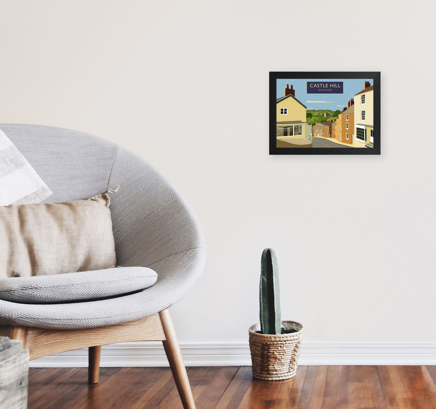 Castle Hill Richmond by Richard O'Neill A4 White Frame