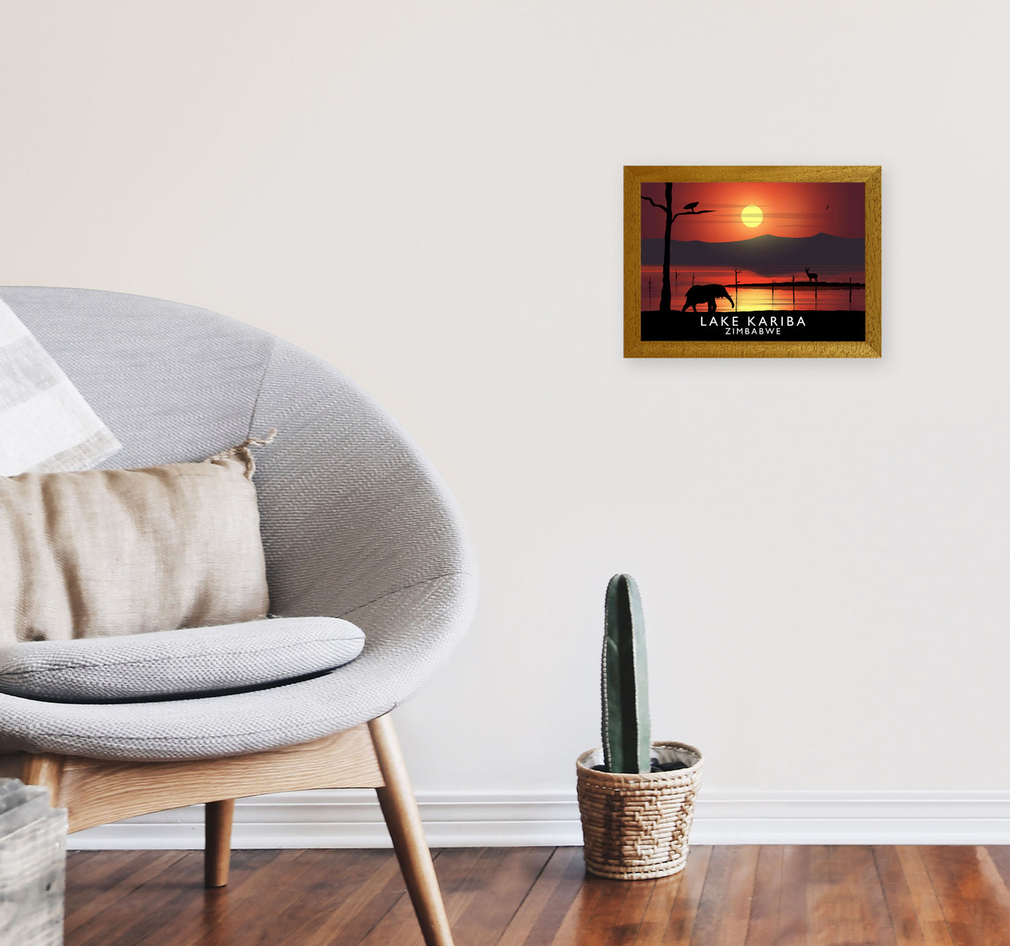 Lake Kariba Zimbabwe Framed Digital Art Print by Richard O'Neill A4 Print Only