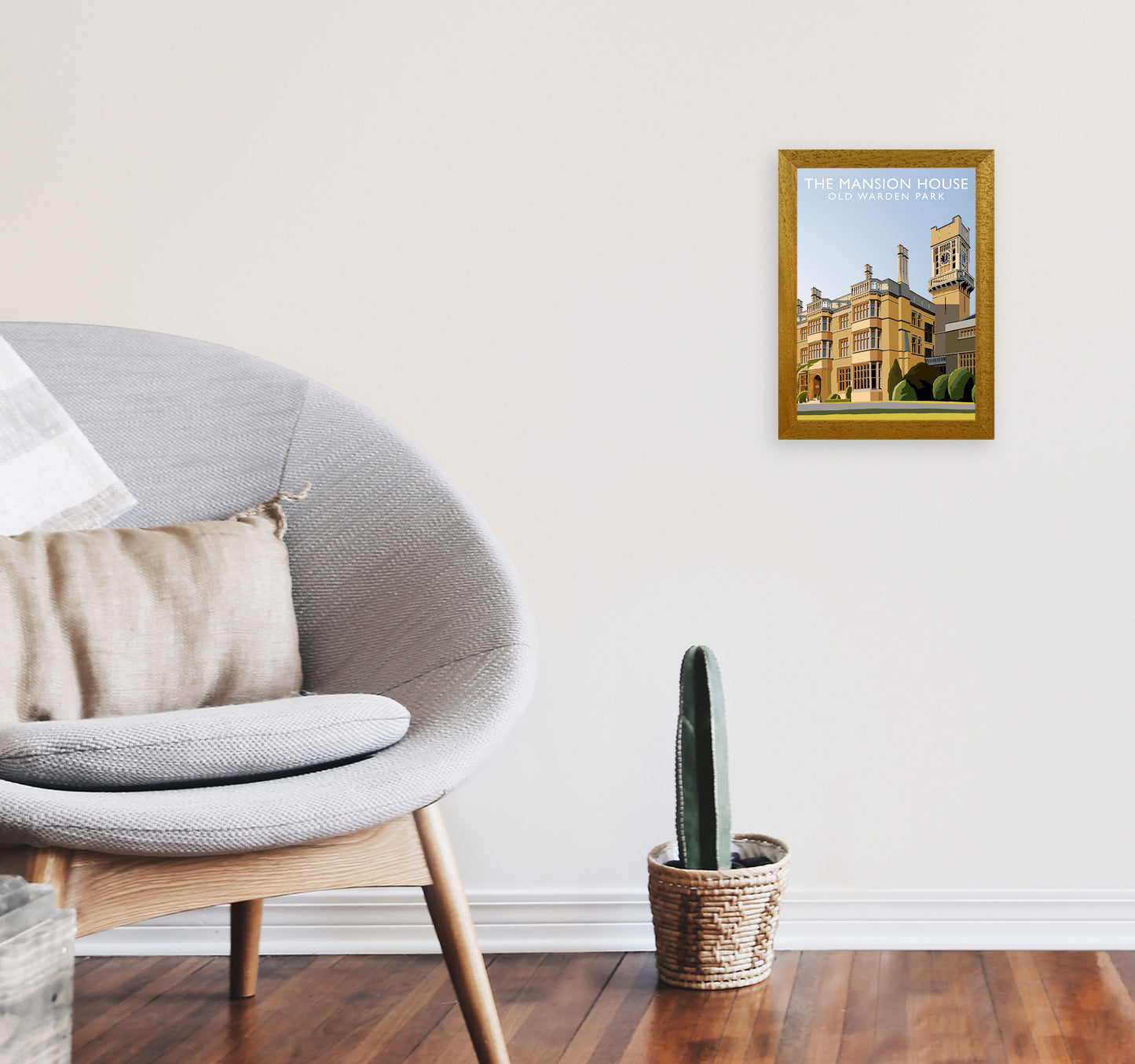 The Mansion House Portrait Old Warden Park Travel Art Print by Richard O'Neill A4 Print Only