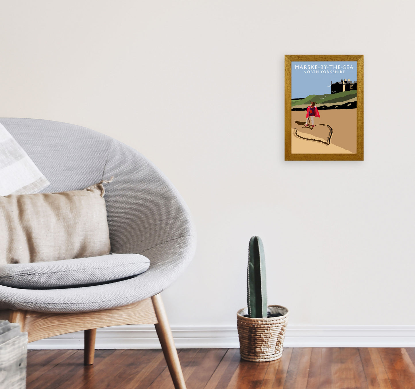 Marske-By-The-Sea2 Portrait North Yorkshire Travel Art Print by Richard O'Neill A4 Print Only