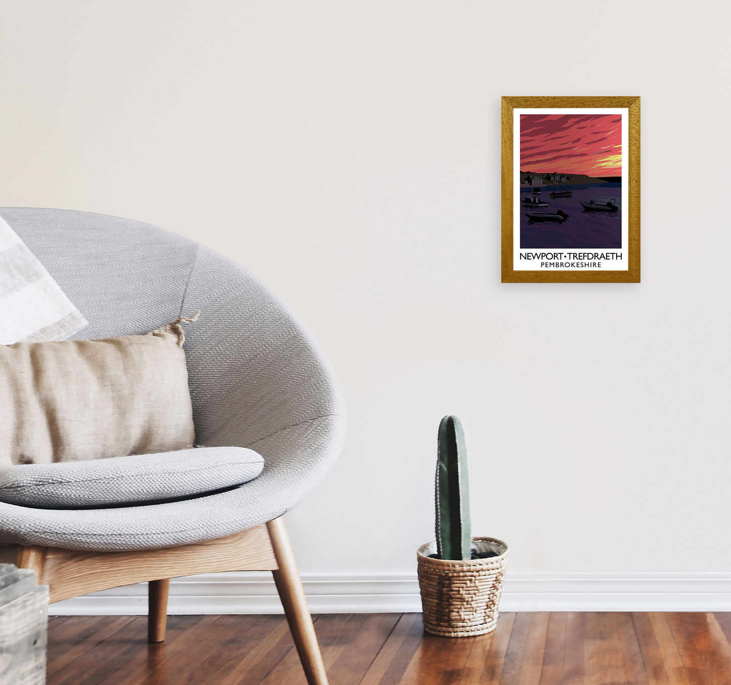Newport Trefdraeth Pembrokeshire Portrait Travel Art Print by Richard O'Neill A4 Print Only