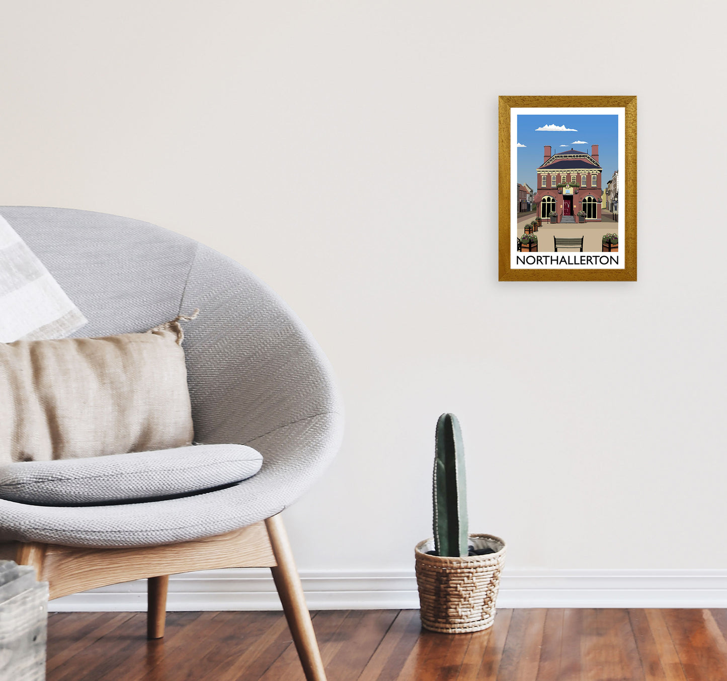 Northallerton2 Portrait Travel Art Print by Richard O'Neill, Framed Wall Art A4 Print Only