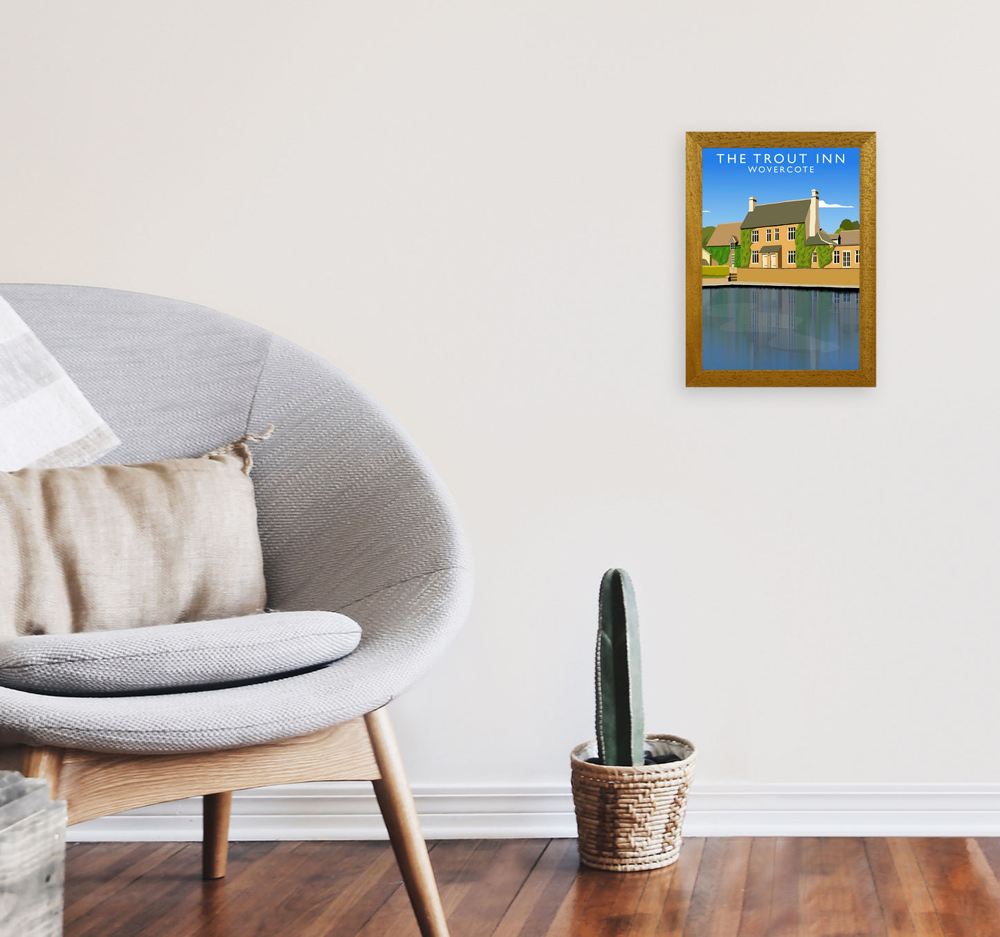 The Trout Inn Portrait Wolvercote Travel Art Print by Richard O'Neill A4 Print Only