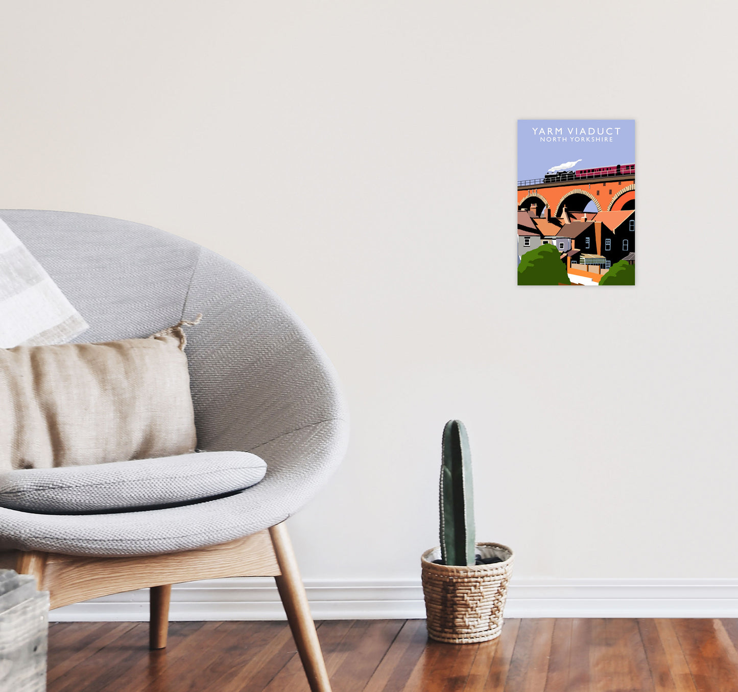 Yarm Viaduct by Richard O'Neill A4 Black Frame
