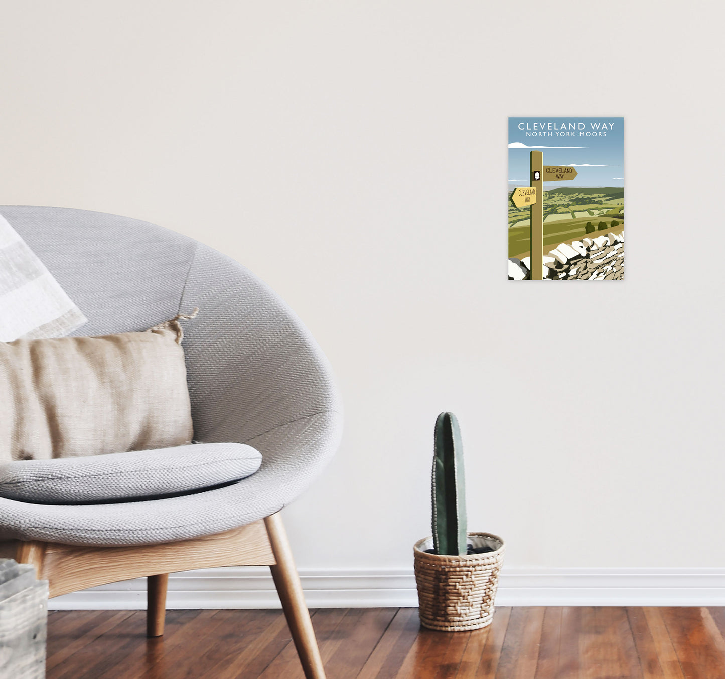 Cleveland Way (Portrait) by Richard O'Neill A4 Black Frame