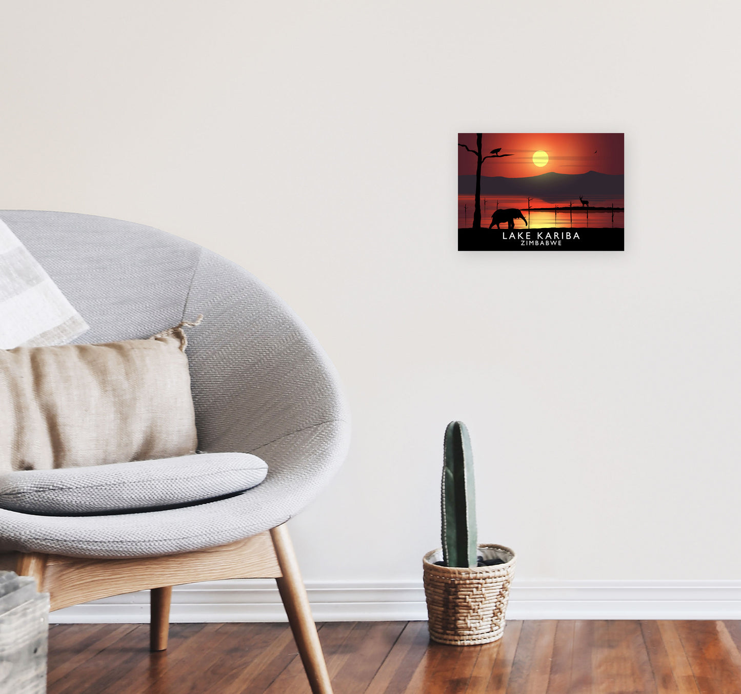 Lake Kariba Zimbabwe Framed Digital Art Print by Richard O'Neill A4 Black Frame