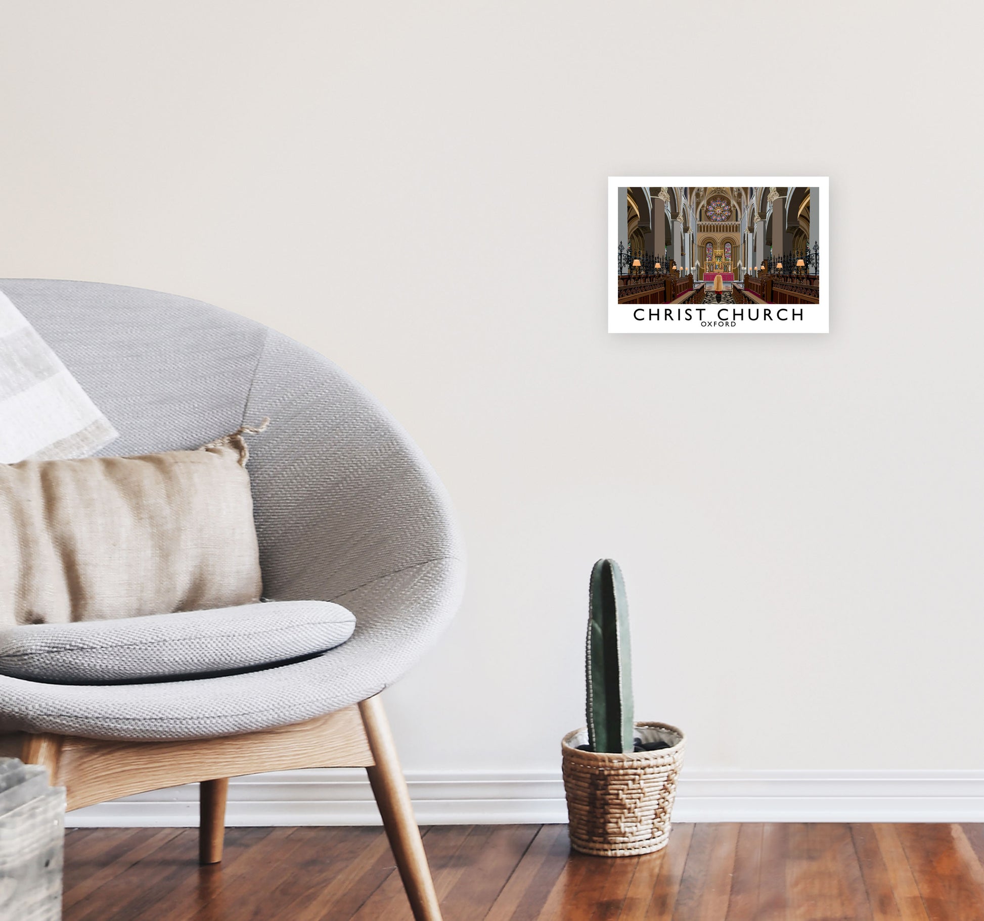 Inside Christ Church by Richard O'Neill A4 Black Frame