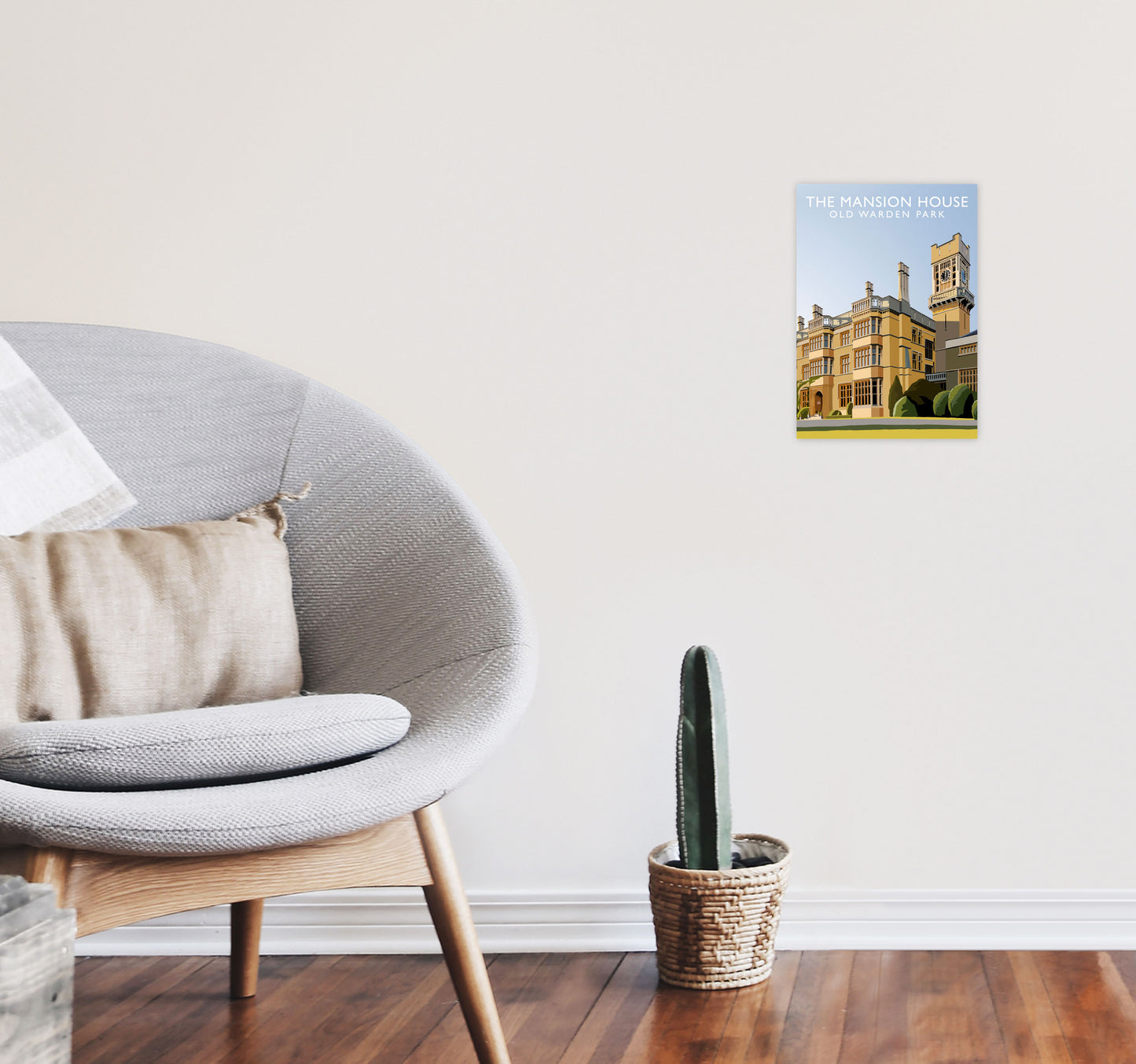 The Mansion House Portrait Old Warden Park Travel Art Print by Richard O'Neill A4 Black Frame