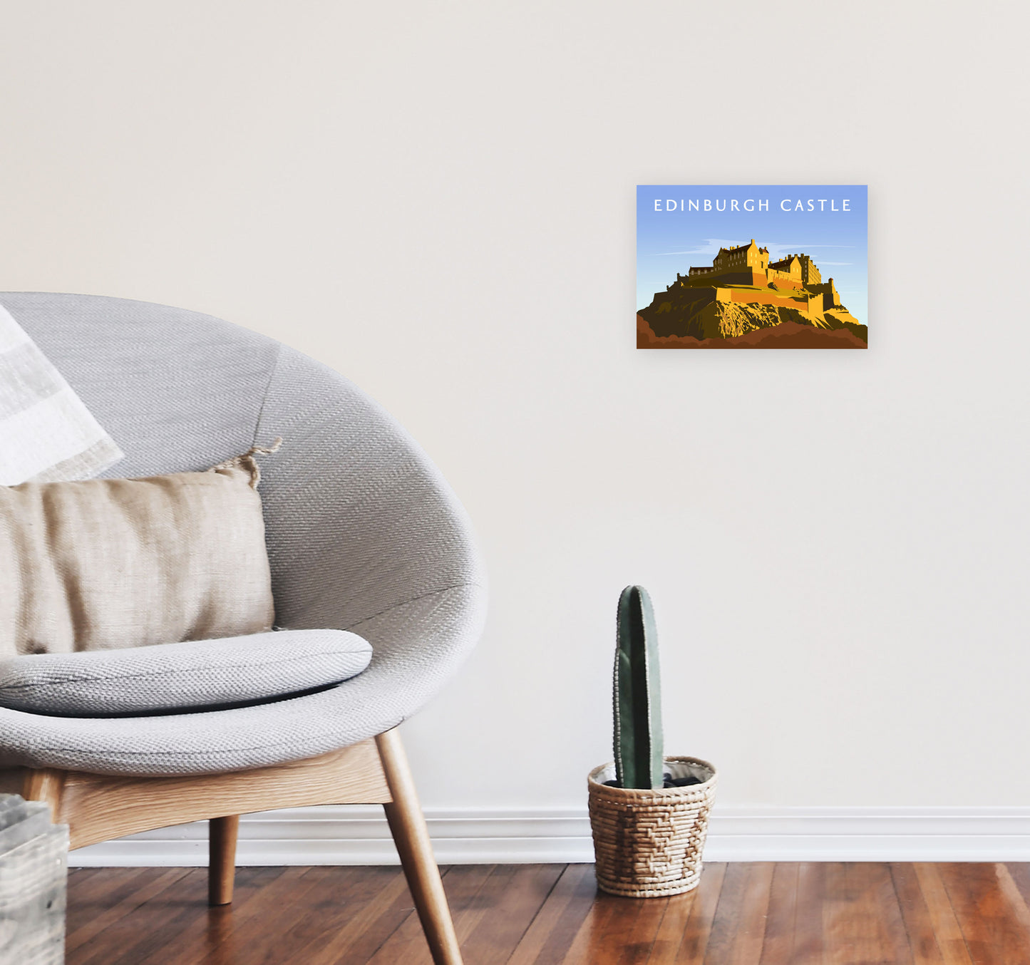 Edinburgh Castle Art Print by Richard O'Neill A4 Black Frame