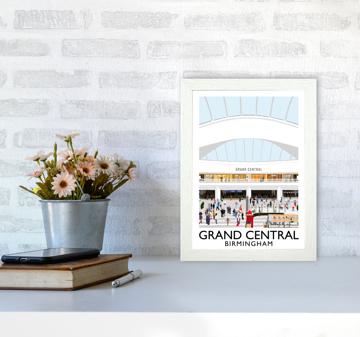 Grand Central Birmingham by Richard O'Neill A4 Oak Frame
