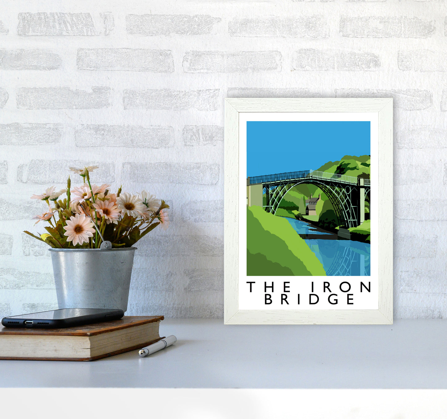 The Iron Bridge by Richard O'Neill A4 Oak Frame