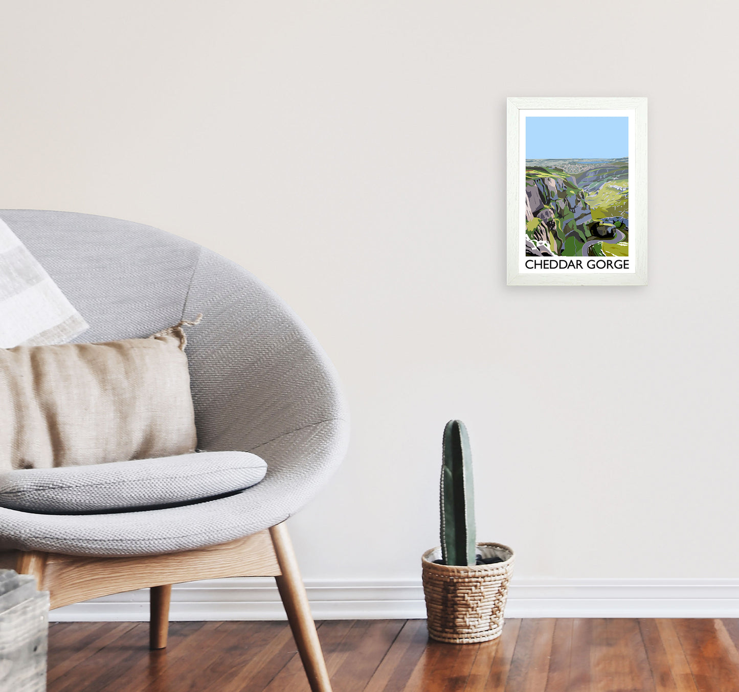 Cheddar Gorge Art Print by Richard O'Neill A4 Oak Frame