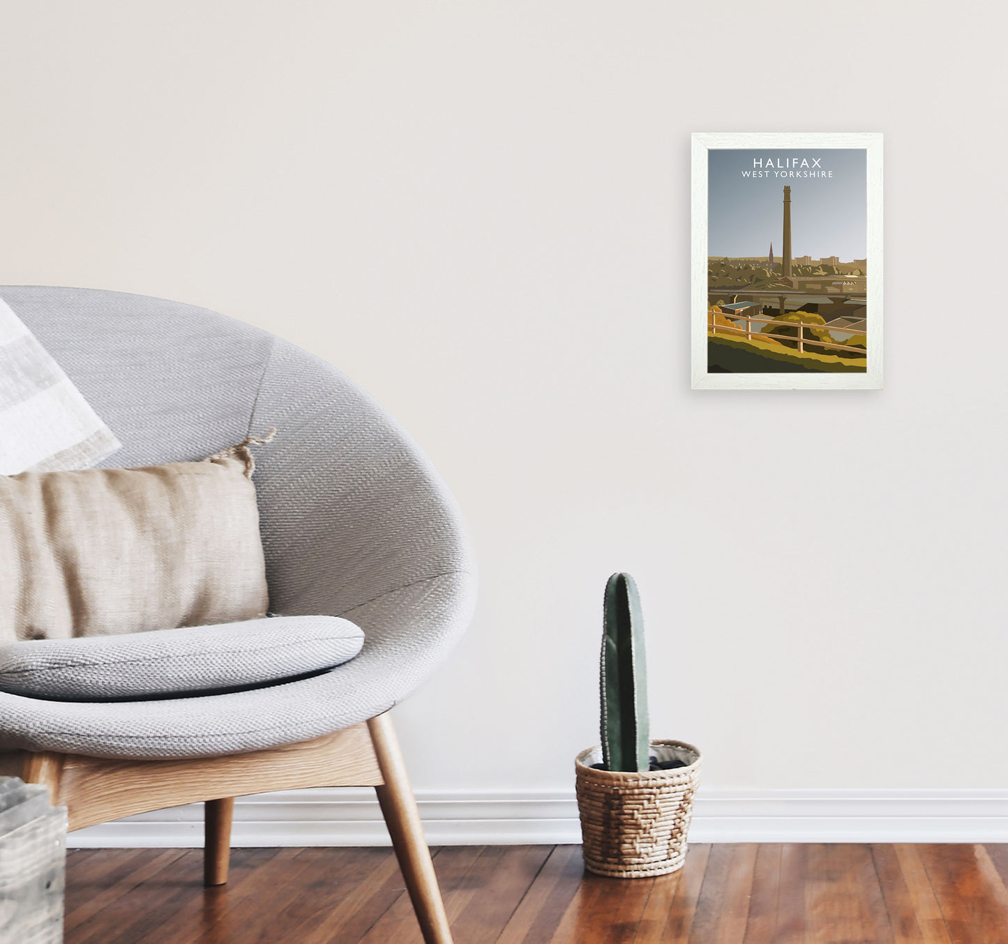 Halifax West Yorkshire Portrait Framed Digital Art Print by Richard O'Neill A4 Oak Frame