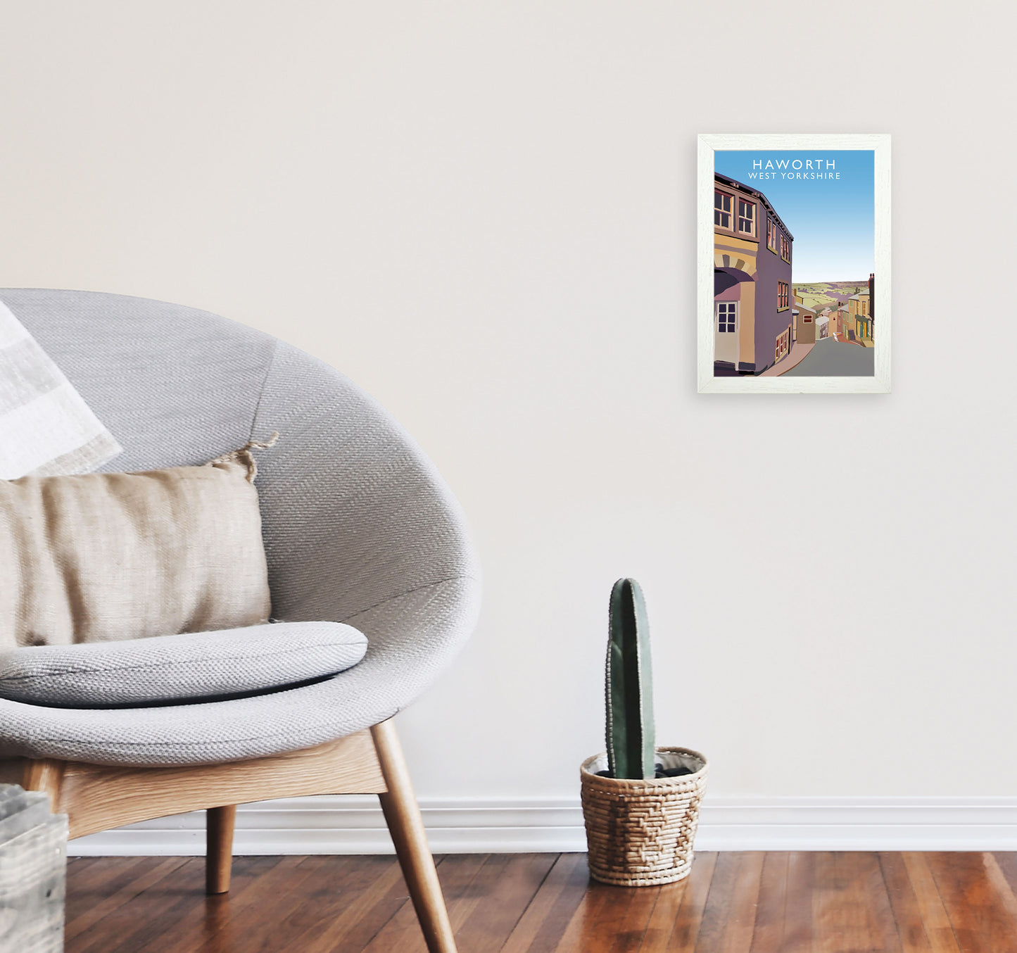 Haworth West Yorkshire Digital Art Print by Richard O'Neill, Framed Wall Art A4 Oak Frame