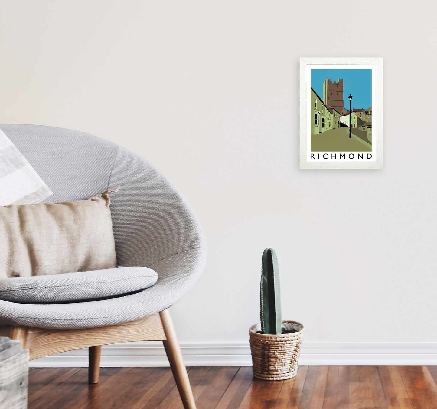 Richmond PortyraitTravel Art Print by Richard O'Neill, Framed Wall Art A4 Oak Frame