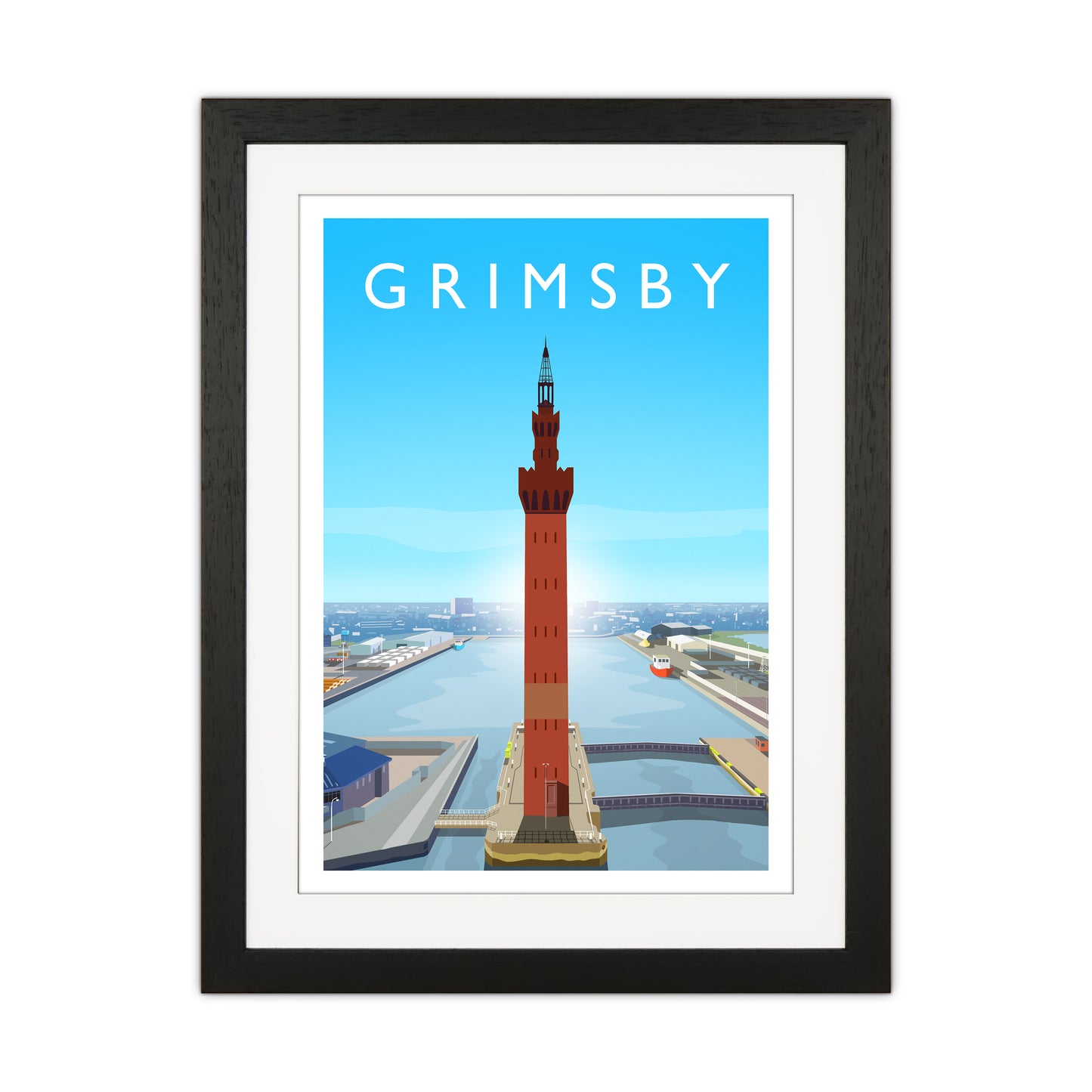 Grimsby Portrait Art Print by Richard O'Neill Black Grain