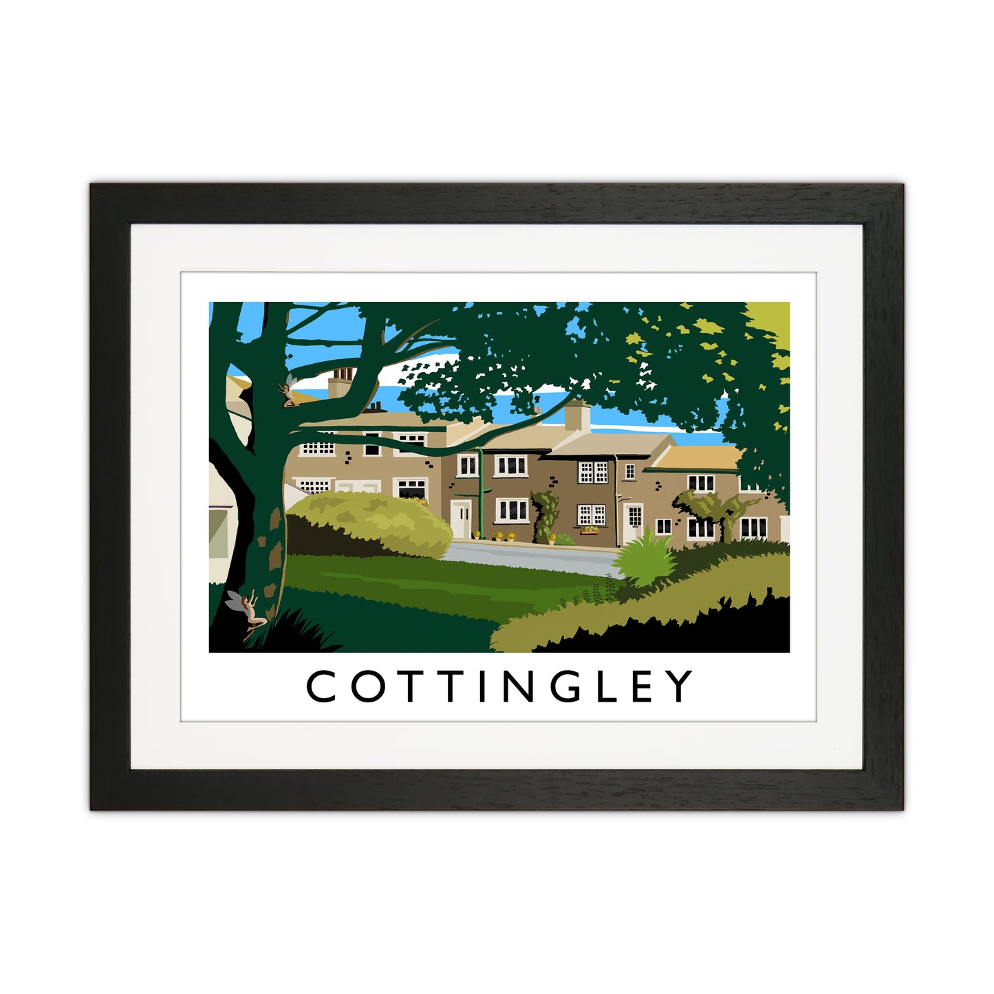 Cottingley Travel Art Print by Richard O'Neill Black Grain