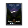 Hollywood Night California Travel Art Print by Richard O'Neill, Framed Wall Art