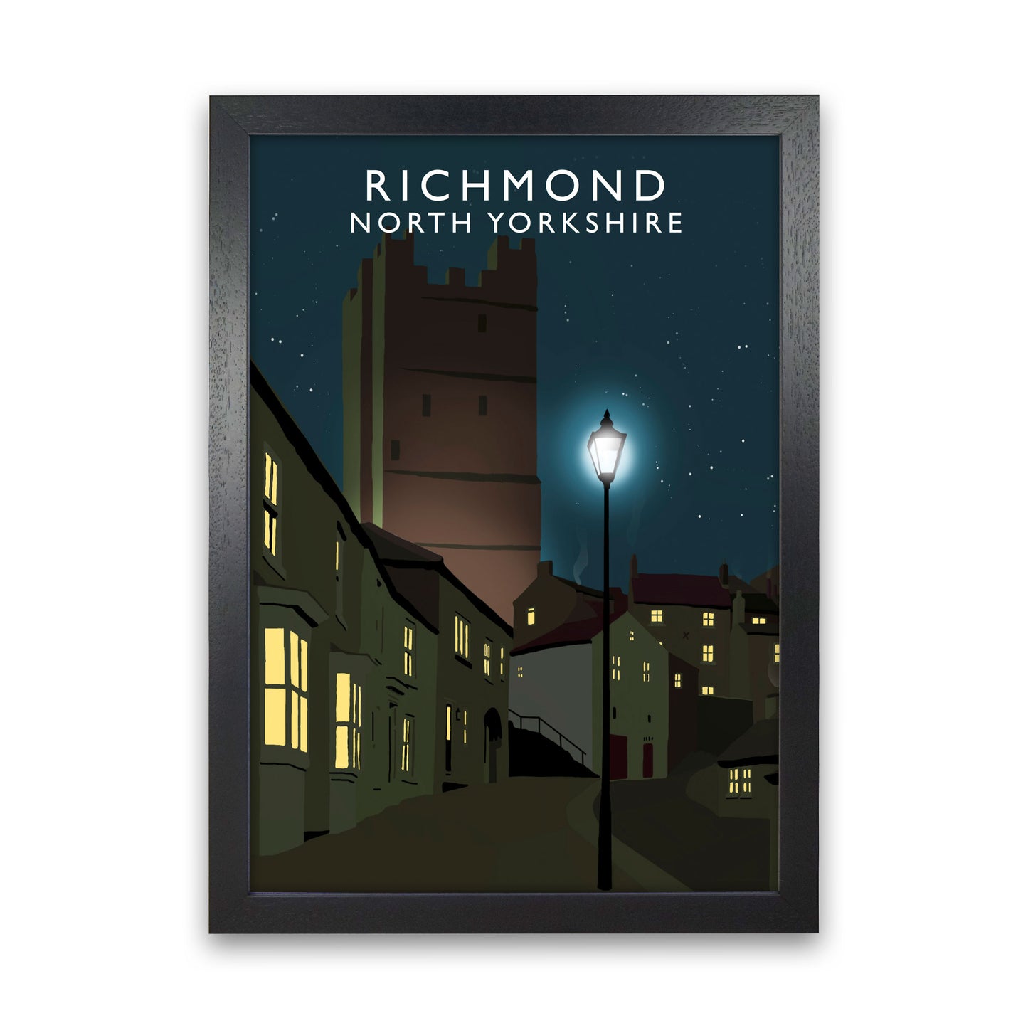 Richmond North Yorkshire Portrait Travel Art Print by Richard O'Neill Black Grain