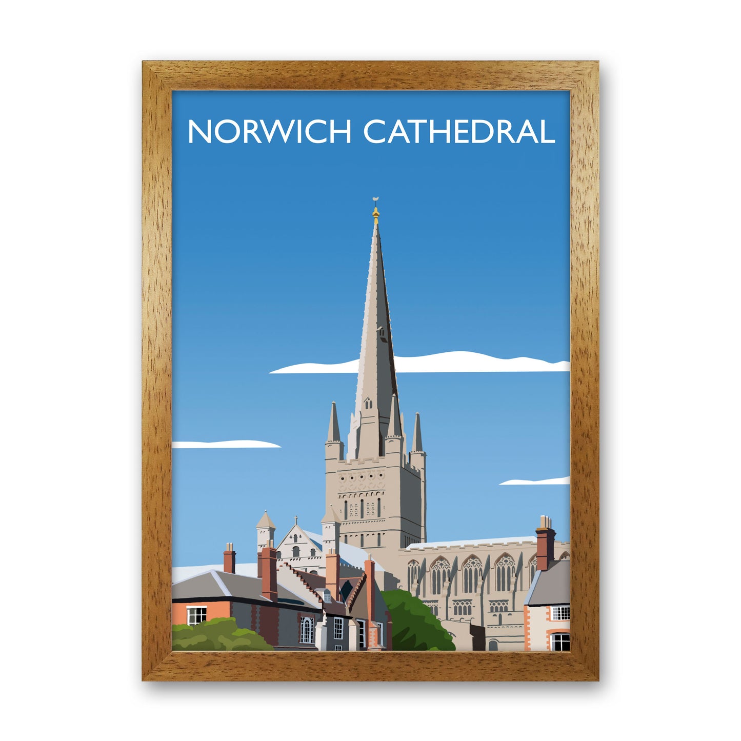Norwich Cathedral Portrait Art Print by Richard O'Neill Oak Grain