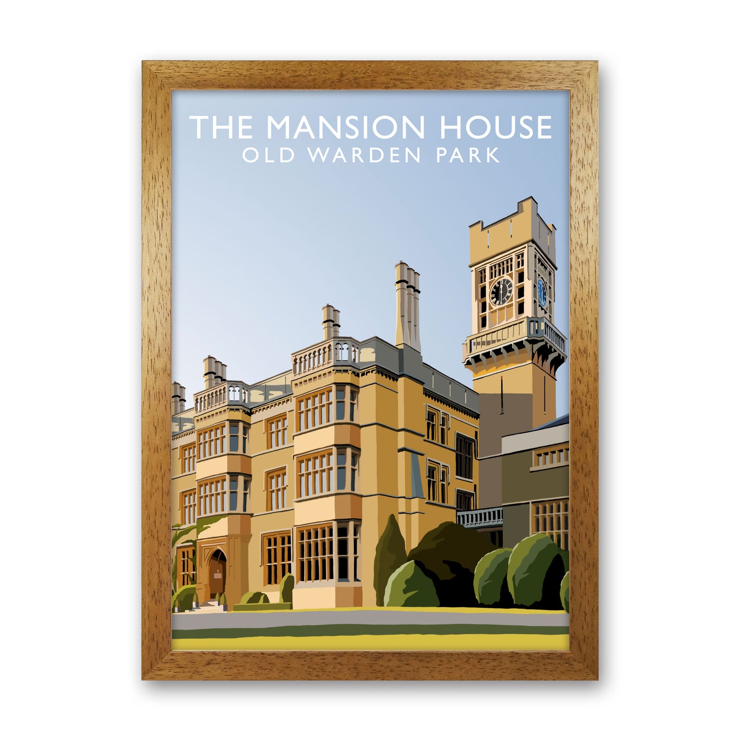 The Mansion House Portrait Old Warden Park Travel Art Print by Richard O'Neill Oak Grain