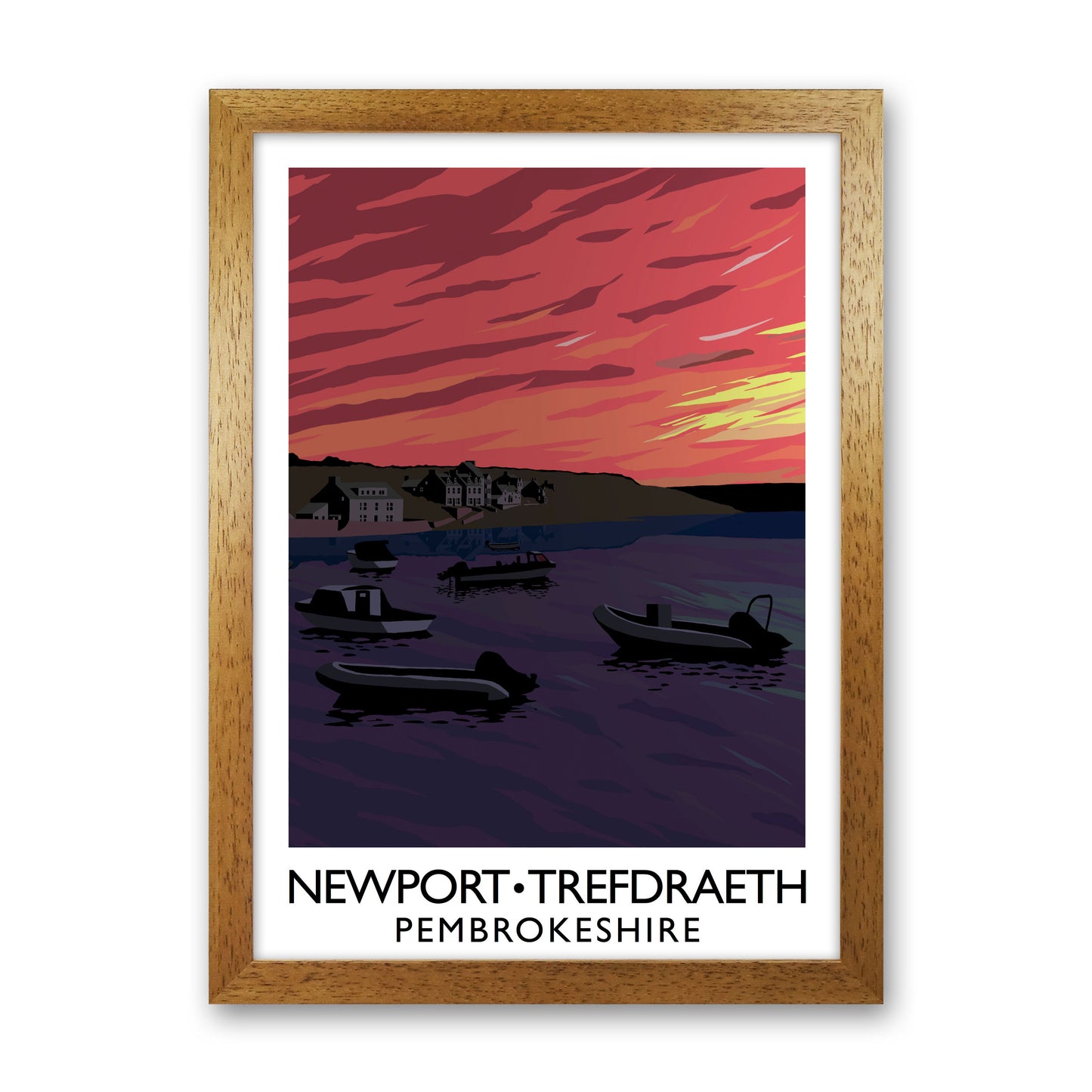 Newport Trefdraeth Pembrokeshire Portrait Travel Art Print by Richard O'Neill Oak Grain