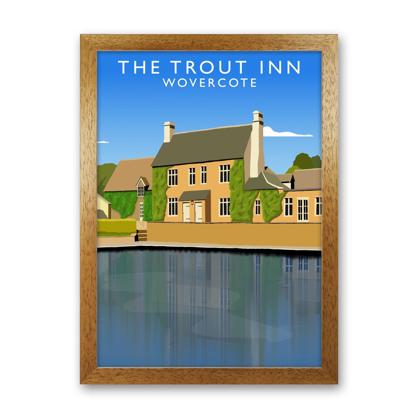 The Trout Inn Portrait Wolvercote Travel Art Print by Richard O'Neill Oak Grain