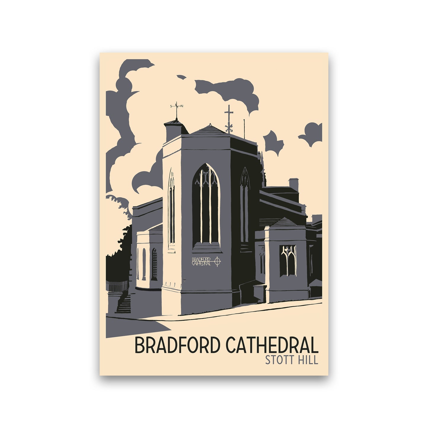 Bradford Cathedral, Stott Hill Travel Art Print by Richard O'Neill