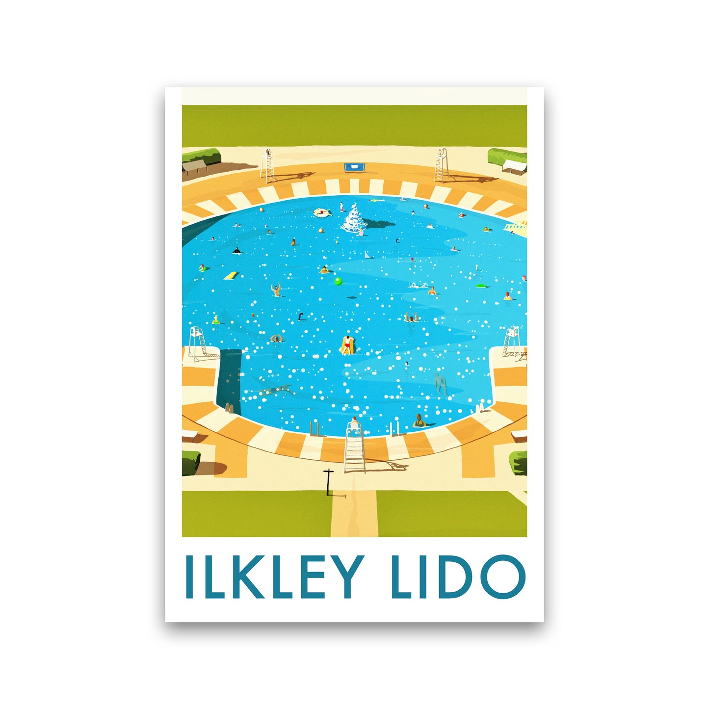 Ilkley Lido portrait Travel Art Print by Richard O'Neill