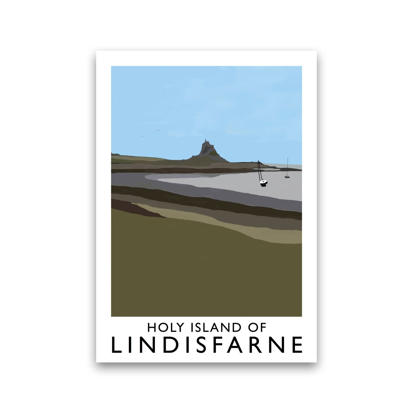 Holy Island of Lindisfarne Framed Digital Art Print by Richard O'Neill