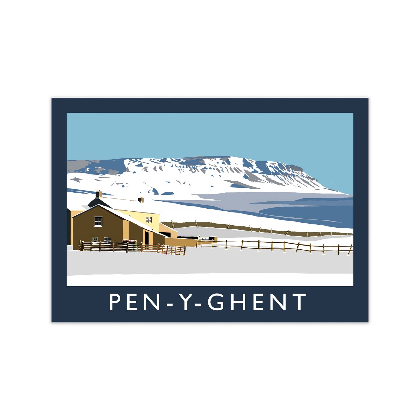 Pen-Y-Ghent by Richard O'Neill Yorkshire Art Print, Vintage Travel Poster