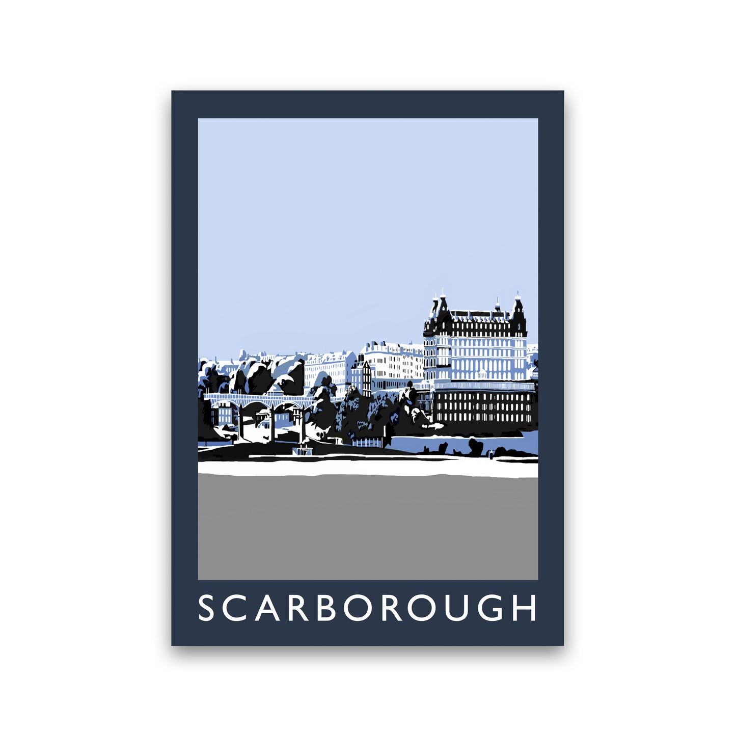 Scarborough by Richard O'Neill Yorkshire Art Print, Vintage Travel Poster