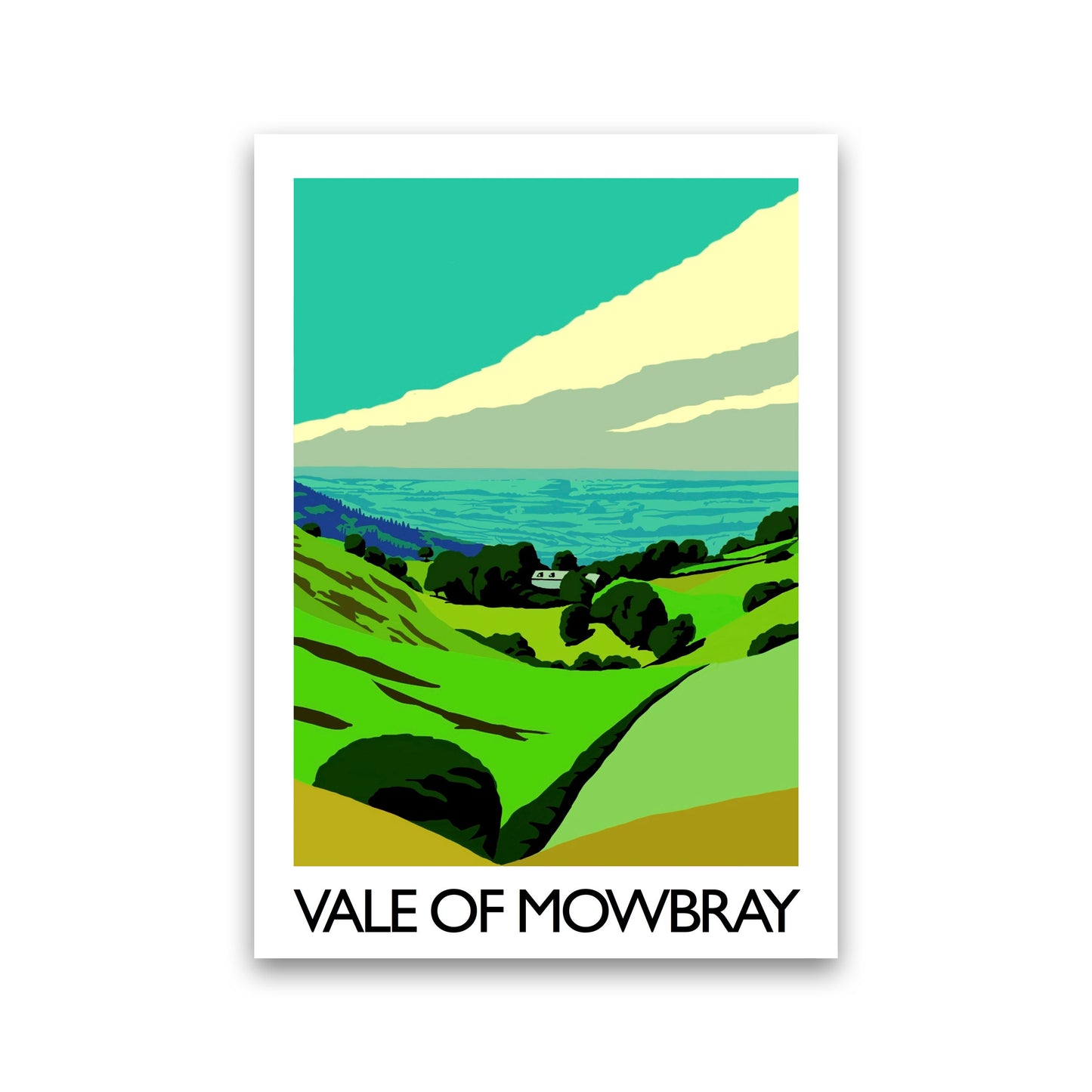 Vale Of Mowbray by Richard O'Neill Yorkshire Art Print, Vintage Travel Poster