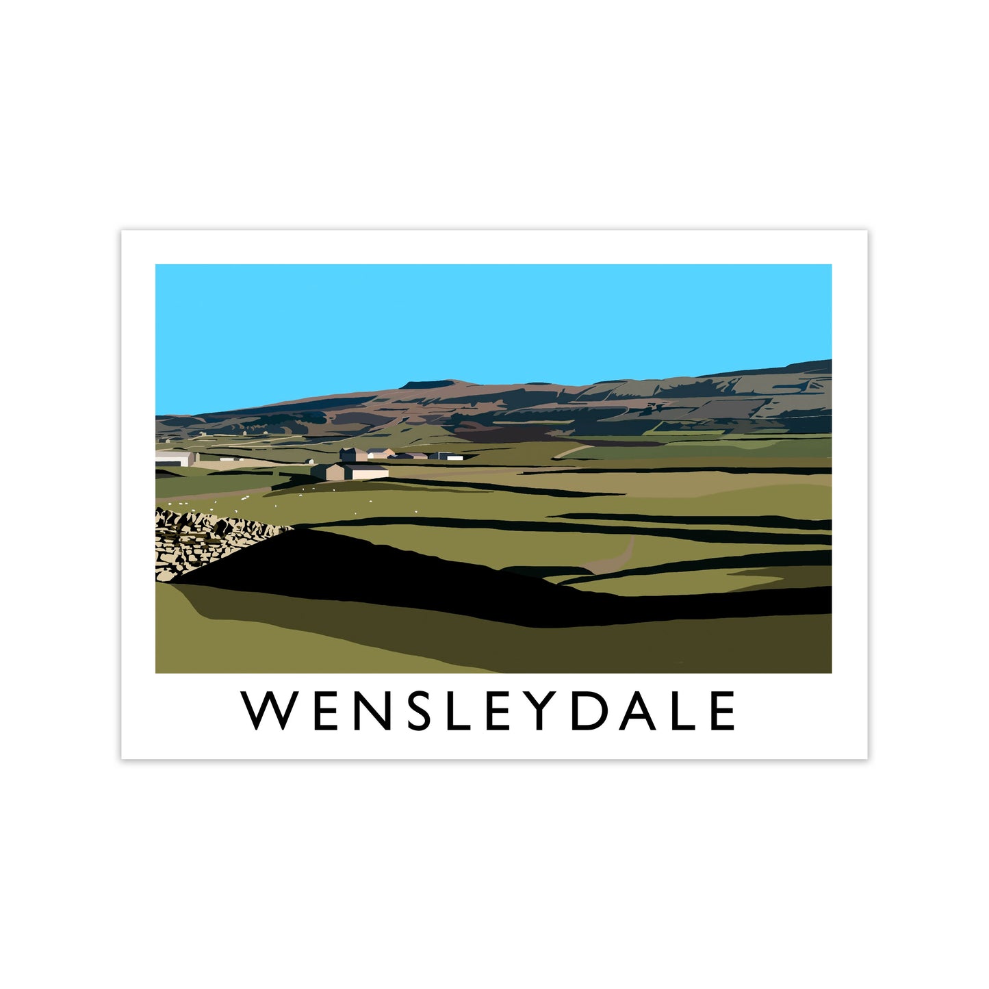 Wensleydale by Richard O'Neill Yorkshire Art Print, Vintage Travel Poster