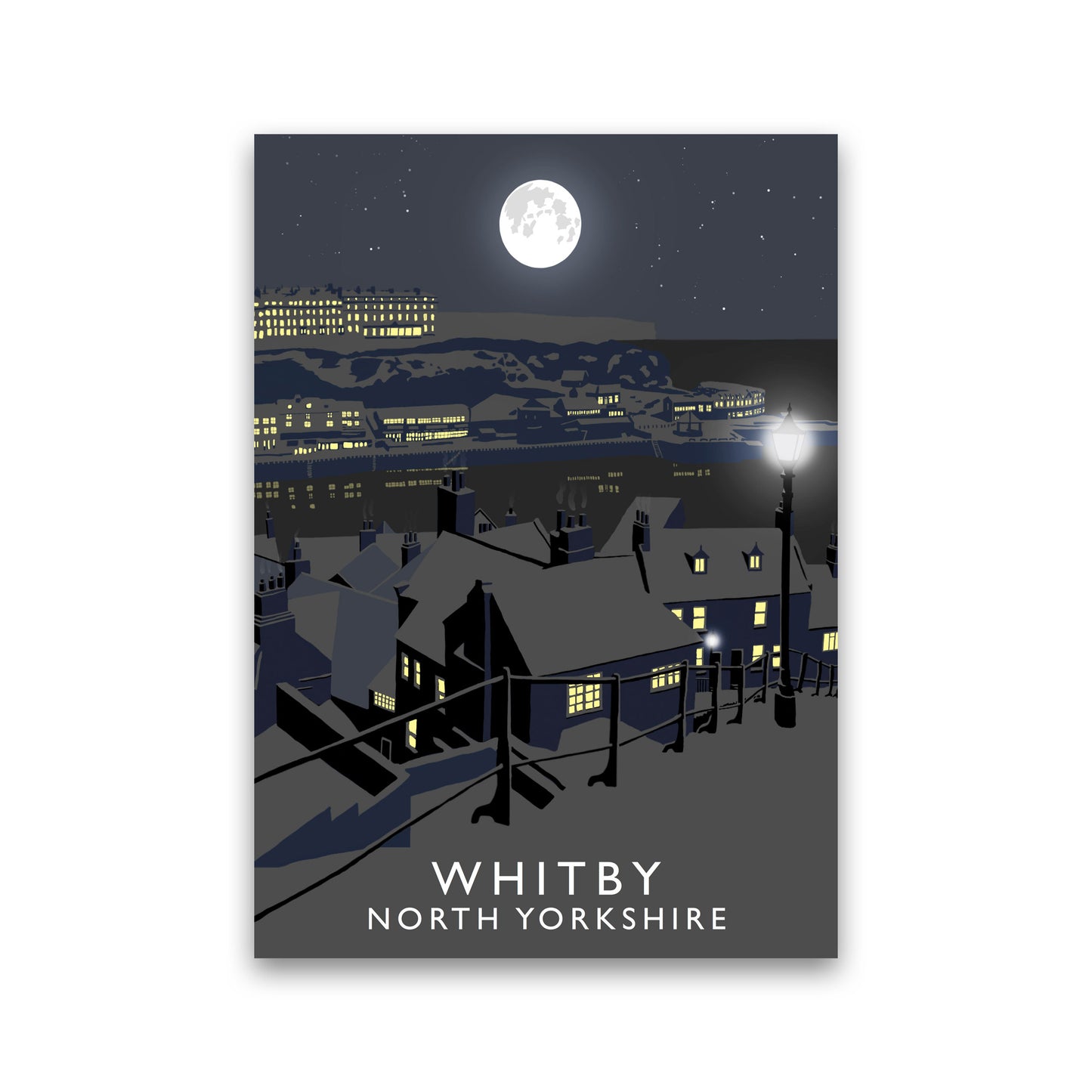 Whitby by Richard O'Neill Yorkshire Art Print, Vintage Travel Poster