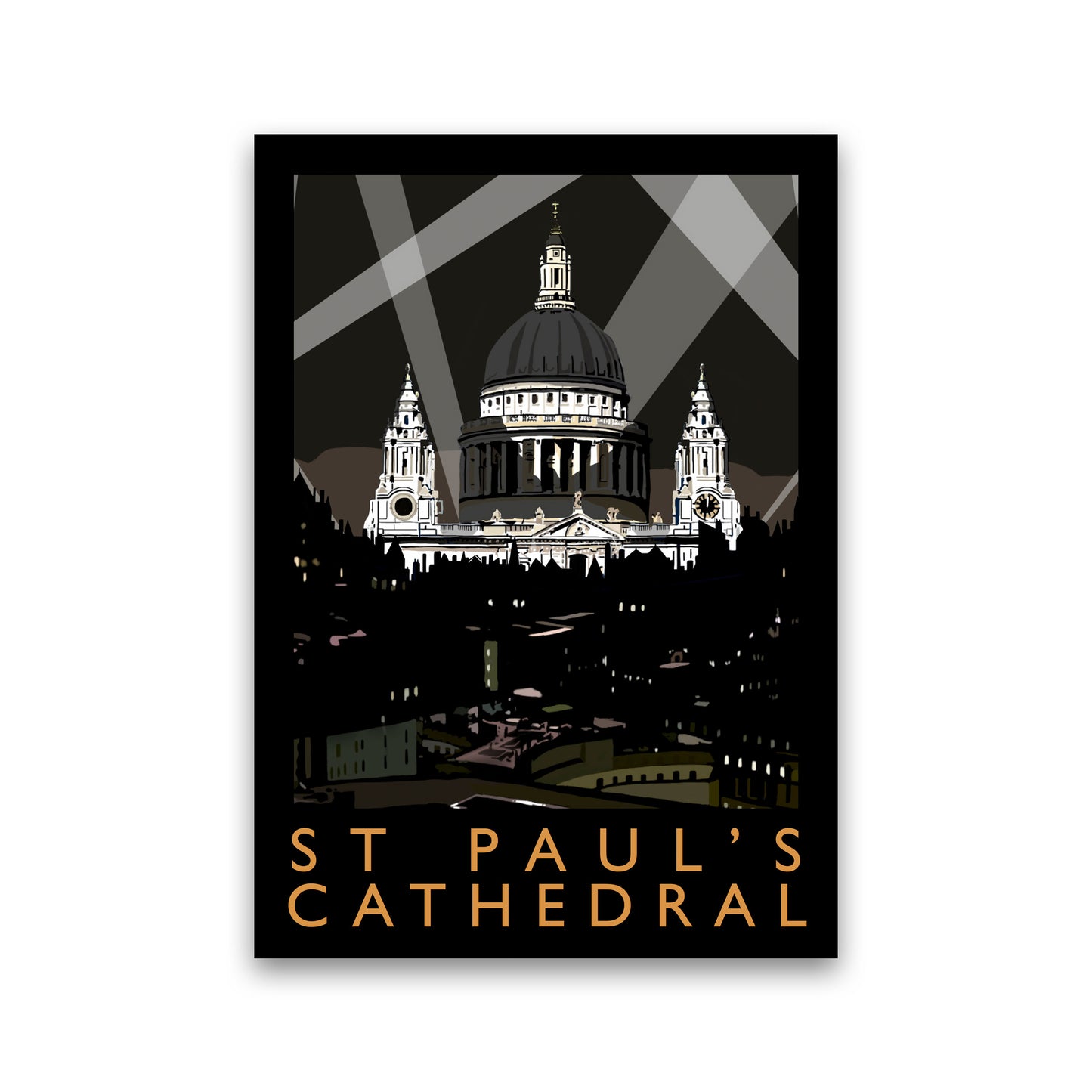 St Paul's Cathedral London Framed Digital Art Print by Richard O'Neill, Wooden Framed Wall Art