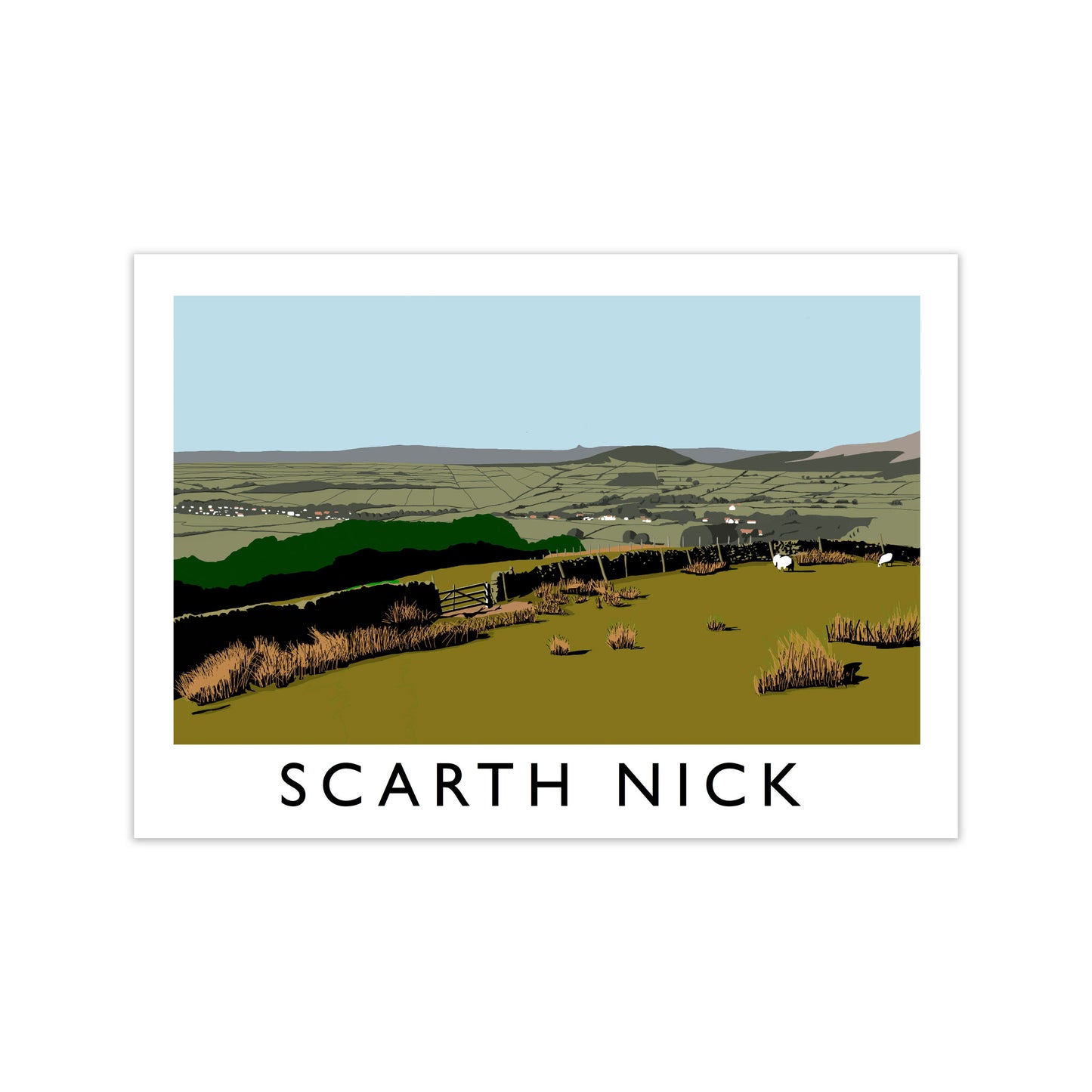 Scarth Nick by Richard O'Neill Yorkshire Art Print, Vintage Travel Poster