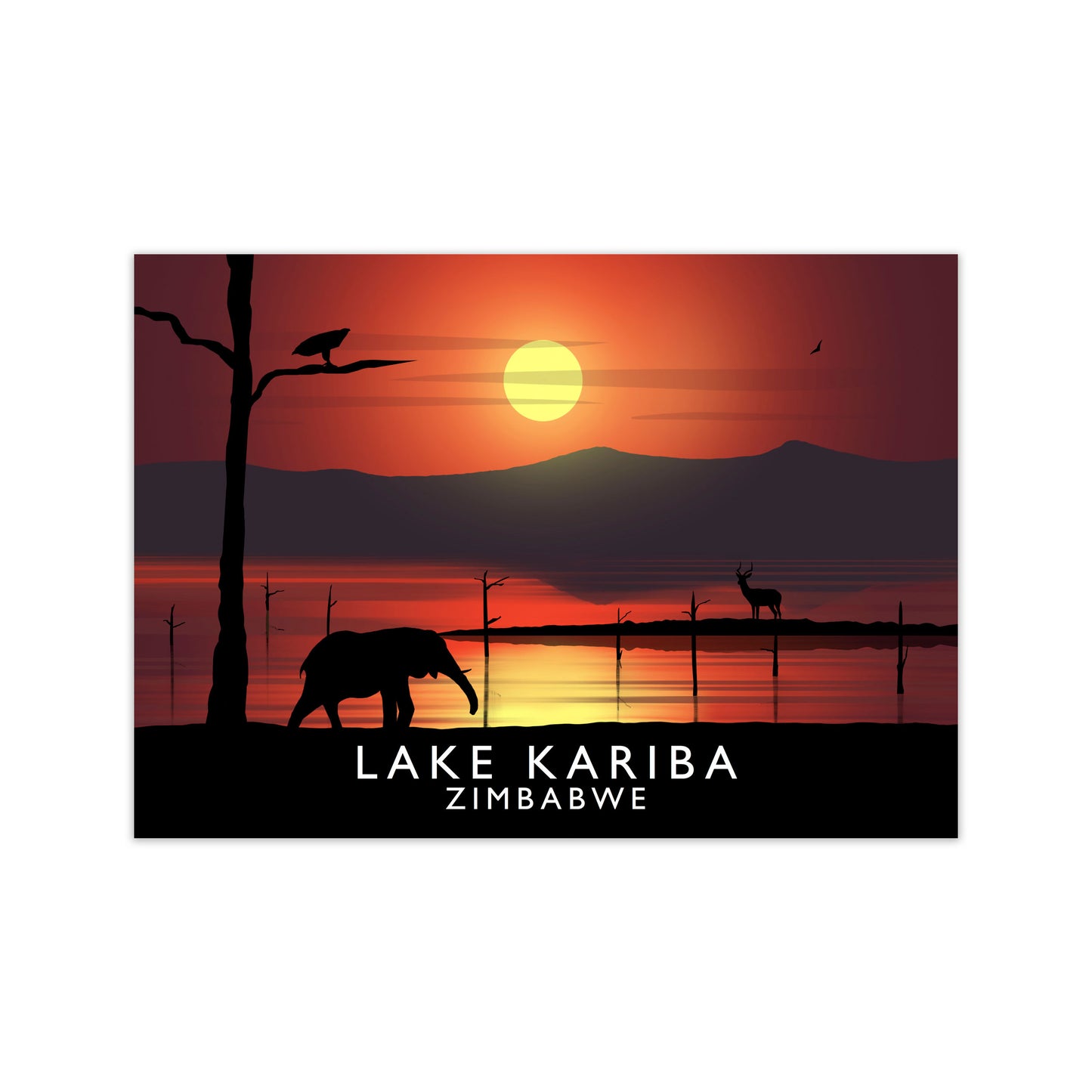 Lake Kariba Zimbabwe Framed Digital Art Print by Richard O'Neill