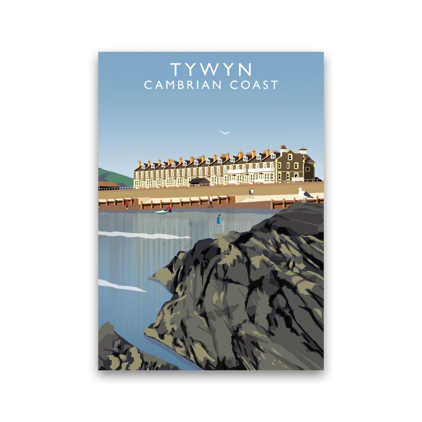 Tywyn Portrait Cambrian Coast Framed Digital Art Print by Richard O'Neill
